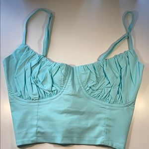 Ruched Bust Lace Up Crop Top